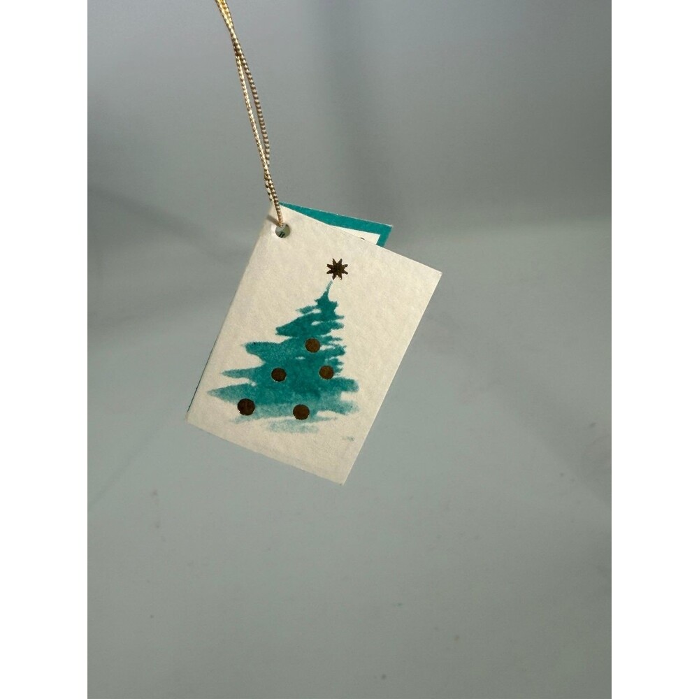TAG ONLY for Soffieria De Carlini Christmas Tree Glass Ornament with Gold Cord - Picture 7 of 7